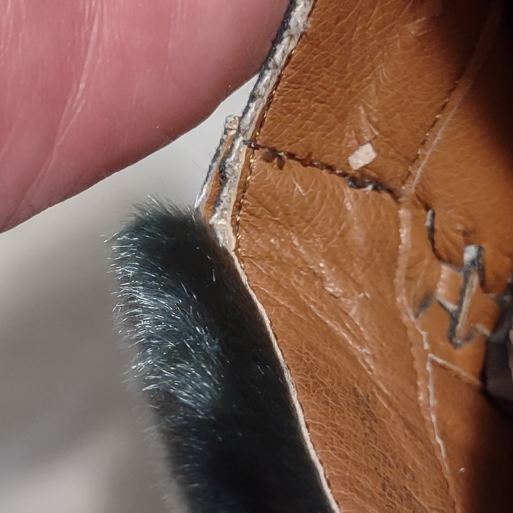 Women's Gray Fur Slip-On Loafers - Picture 6 of 8